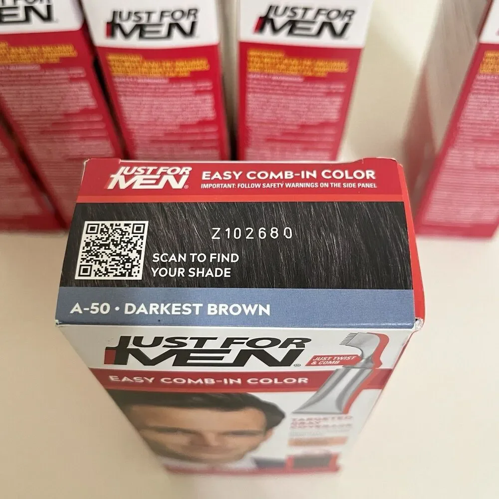 Just For Men Easy Comb-In Color A-50 Darkest Brown Lot of 6 NEW